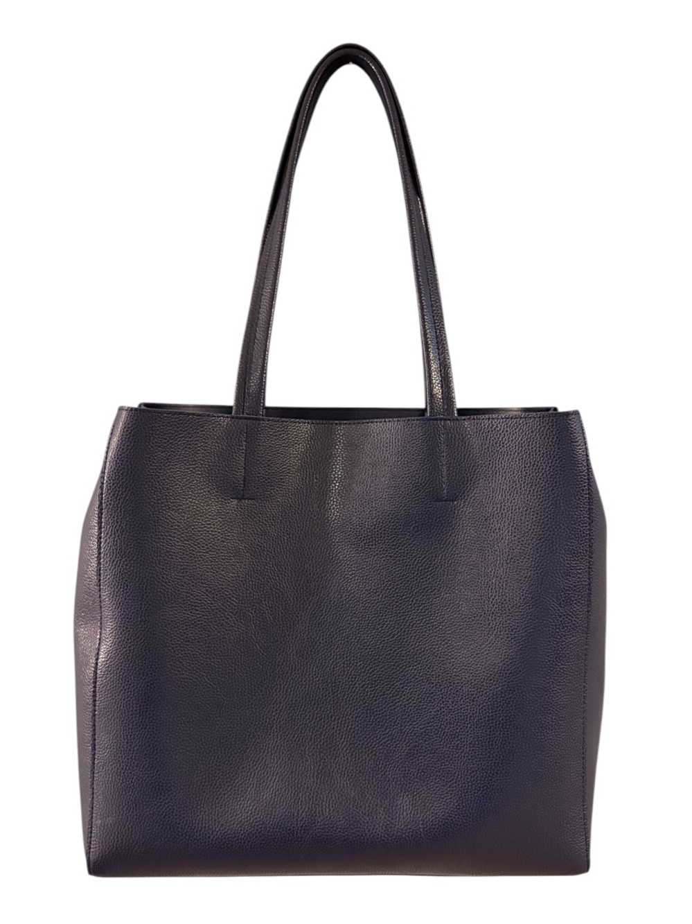 Pebbled Navy Faux Leather Shoulder Bag